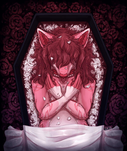 Fully shaded halfbody with medium background