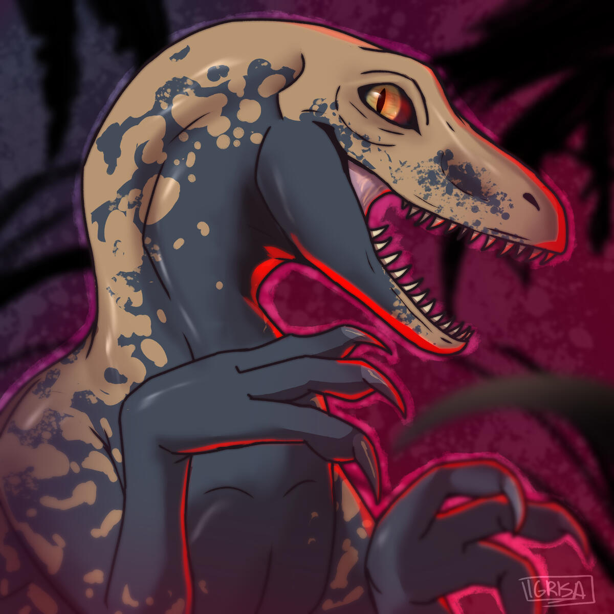 Simple shaded halfbody with simple background