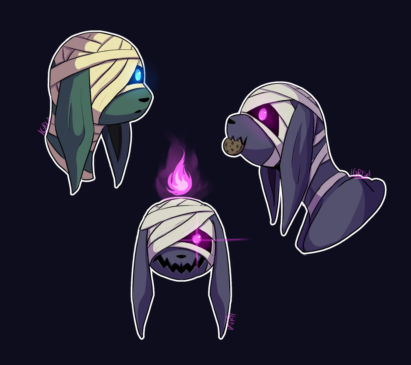 Pokemon busts with shading