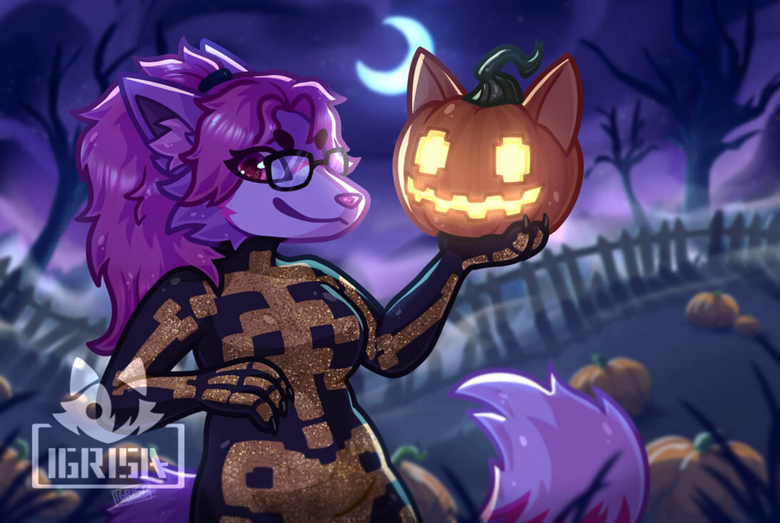 Chibi halfbody with scenery