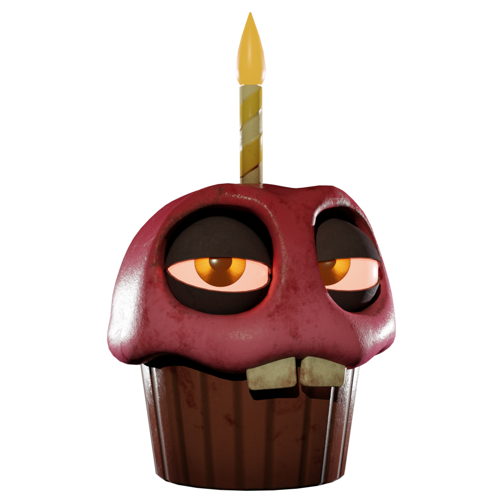 Mr. Cupcake (more complex prop with full textures and rigging)